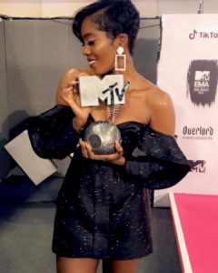 Tiwa Savage has become the first Nigerian female artiste to win the MTV Europe Music Awards in the Best African Act category.